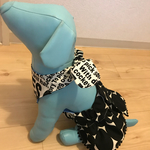 dog クールエプロン ワンピース 英字&ドット柄