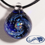 【Yasuda Glass】 ガラスの小宇宙　SpaceBallオパール ペンダント　(S420S)