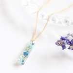 【受注作成】flower ステック爽やかブルーネックレス
