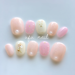 夏セール♪【サイズ限定(S)】うさぎとお花のシェルネイル♡