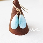 【イヤリングOK】*ラリマー*ピアス＊プレーンドロップNo.2