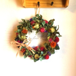 SALE◇ドライ千日紅と紅花のフラワーリース