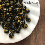 50pcs antique round cross black goldline  