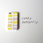 【iPhone / Android】側表面印刷＊ハード型＊スマホケース「candy butterfly ( yellow × smoky purple )」