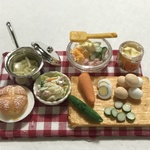 hand made ミニチュア ドールハウス マカロニサラダ作りセット