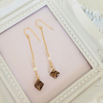 ✳︎14kgf✳︎スモーキークォーツのロングピアス