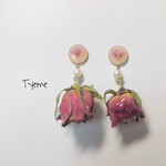 薔薇のアンティークピアス.2