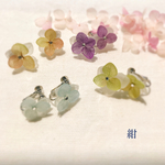 アジサイとスワロフスキーのピアス