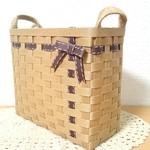 【h様オーダー品】マガジンラック（クラフト×茶ステッチリボン）