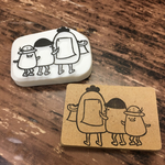 ［受注生産］にわとり家族の背中に貼り紙はんこ