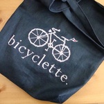 【pepe mama様オーダー品】自転車刺繍のトートバッグ-マチ付き-
