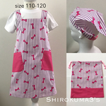 可愛いリボン柄の子供用エプロン/パープル（size 110-120）