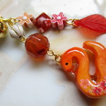 ◇2153 🍊オレンジペコ　十二支✤巳のストラップ🐍🍁 ※１点物
