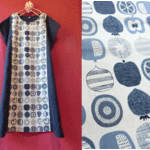 ◆夏物セール￥3,600引き!!◆◆手描き風　果物　ワンピース　紺 