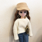 フェルトワークキャップ（ベージュ）★リカちゃん用