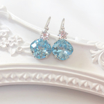 Swarovski アクアマリン クリスタルピアス