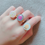 個性的な押し花リング