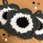 アクリルたわし モノトーン 花