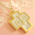 α(アルファ)Ω・(オメガ)十字架ネックレス（White）