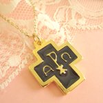 Y様専用ページ　α(アルファ)Ω・(オメガ)十字架ネックレス（Black）
