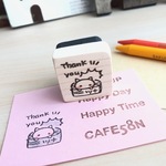 ツナ缶からひょっこり猫　消しゴムはんこ