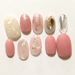 size.S  ピンク ネイルチップ  ショートオーバル