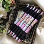送料込み トールペイント 薔薇のボールペン6本セットローズ