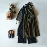  ハーフリネンカシュクールはおりワンピース　khaki