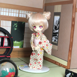 つまみ細工花帯浴衣2