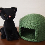 【試作品】猫ちぐら　平編み　ミニ　【02】