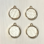 GOLD STRAW BEIGE CIRCLE CHARM PARTS