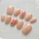 夏セール♪【サイズ限定(M)】ピンクシェルのブーケネイル♡