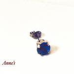 6mm メンズにも！スワロフスキーピアス【ブルー】