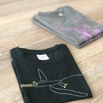 Tシャツ ハンドメイド 子供服 刺繍 kodomonoe 恐竜 ケツァルコアトルス 110cm