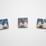 お猫様のどアップピアス♡（白黒猫）