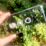 シルバーのハートローズiPhoneケース