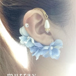 hydrangea ear hook☆gradation blue