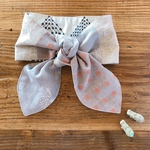 【オーダーのお品】大人用＊首もとヒンヤリなネッククーラー＊刺繍フラワー×ドット