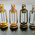(Bライトゴールドのみ)(2個入)ランタン型ガラスチャーム(※注意事項有り)【5182】