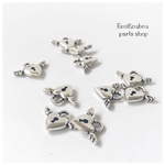 【入荷しました】ハートチャーム❤︎アンティーク風ウィングハート❤︎鍵穴（シルバー）❤︎10pcs-73