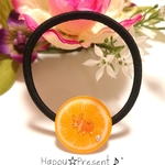 コーギーが可愛いオレンジ🍊のスワロフスキー付きキラキラ✴️ヘアゴム❤️✨ 送料無料 大人可愛い 犬 限定 プレゼント ラッピング