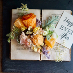 nnmai327様専用… 'peach&green' clutch bouquet  アプリコットピーチのヘッドパーツ