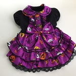 かぼちゃ＊おばけ～ハロウィン柄の姫系ワンピース＊パープル