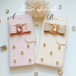 再販♡iPhoneレザーリボン  手帳型ケース