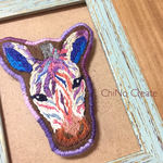 ◎カラフルな縞のシマウマ・刺繍ブローチ