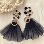 ドットチュールピアス♡イヤリング