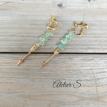 Arrow&フローライト ピアス