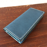 シンプル長財布【ネイビー】レザーウォレット