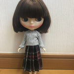 【送料無料】リカちゃん/ブライス チェック プリーツスカート