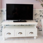 【送料無料】ヨーロピアンアンティーク調テレビボード/テレビ台Ｗ９０ｃｍ（ホワイト）